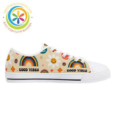 Just Good Vibes Ladies Low Top Canvas Shoes