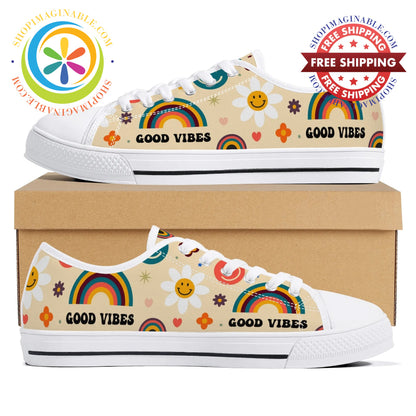 Just Good Vibes Ladies Low Top Canvas Shoes Us12 (Eu44)