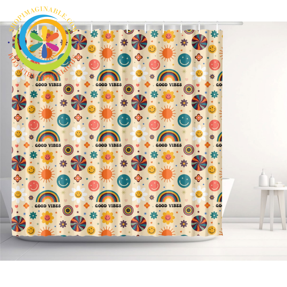 Just Good Vibes Shower Curtain