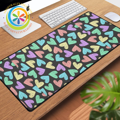 Large Playful Hearts Gaming Mouse Pad