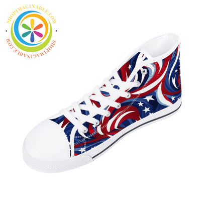 Let Freedom Ring! Ladies High Top Canvas Shoes