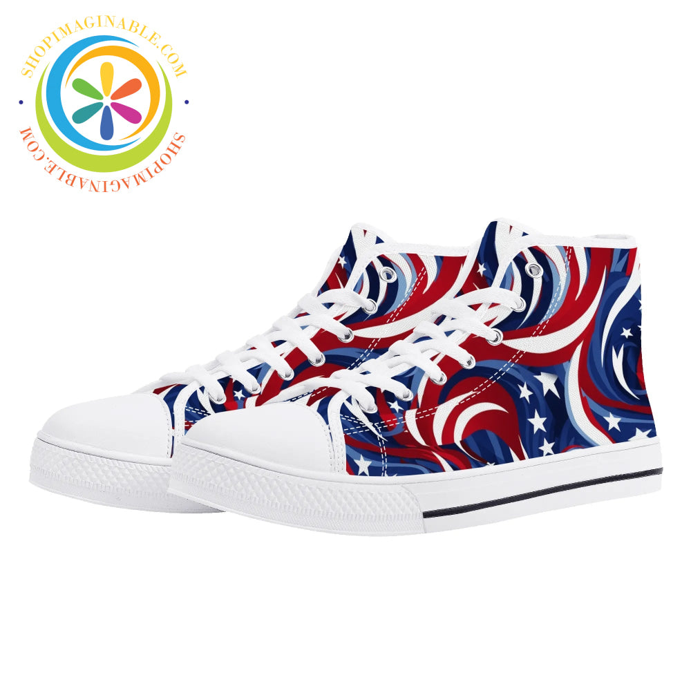 Let Freedom Ring! Ladies High Top Canvas Shoes