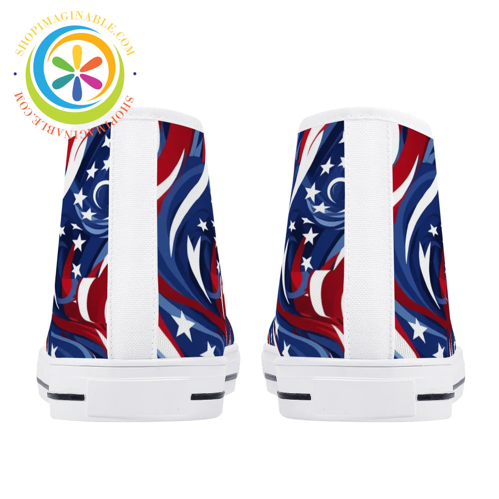 Let Freedom Ring! Ladies High Top Canvas Shoes