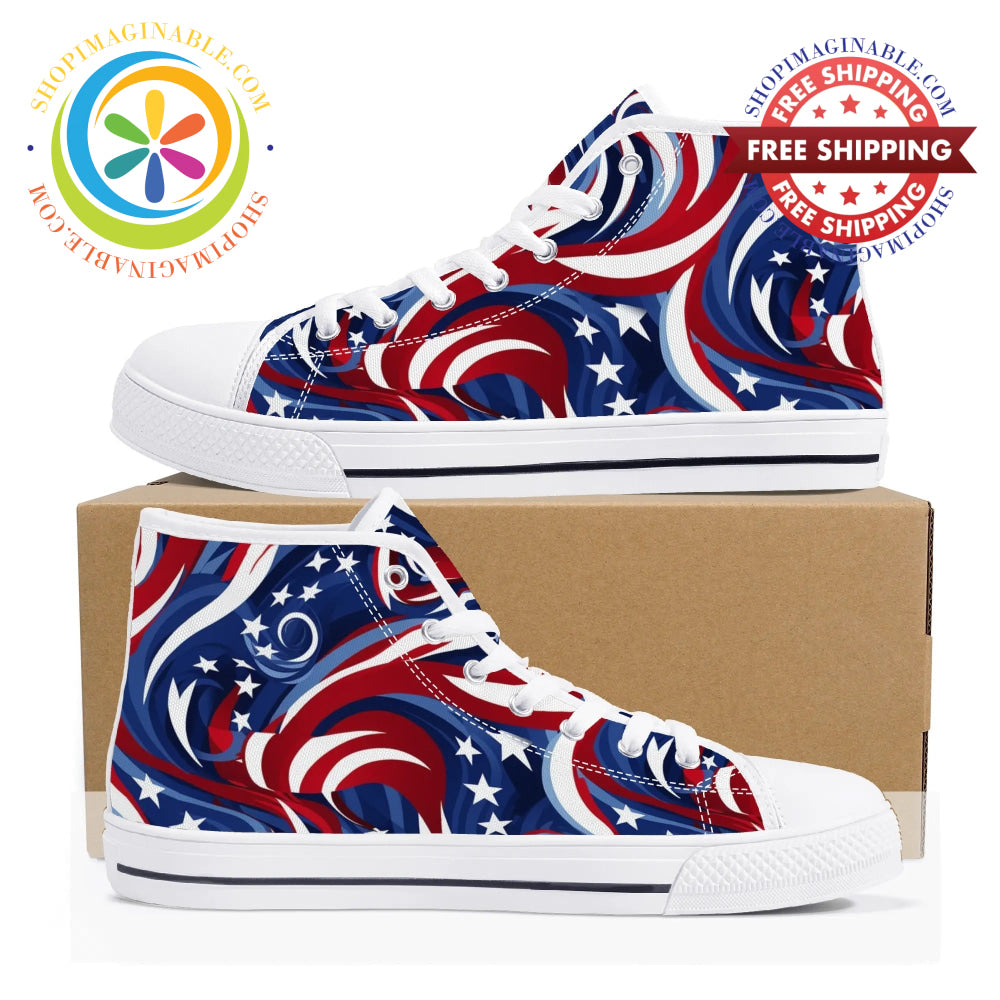 Let Freedom Ring! Ladies High Top Canvas Shoes Us12 (Eu44)