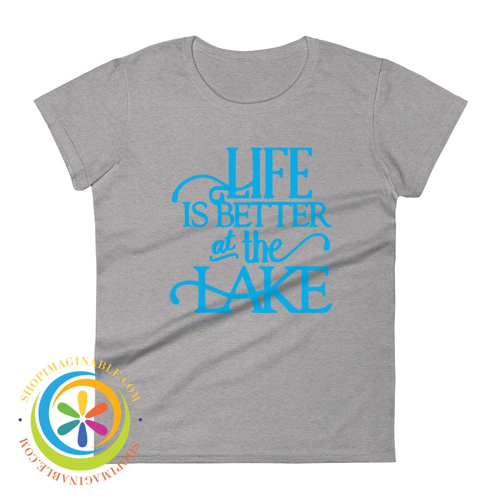 Life Is Better At The Lake Ladies T-Shirt Heather Grey / S T-Shirt