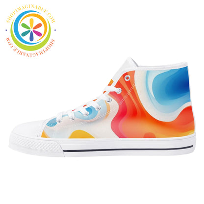 Liquid Flow Ladies High Top Canvas Shoes