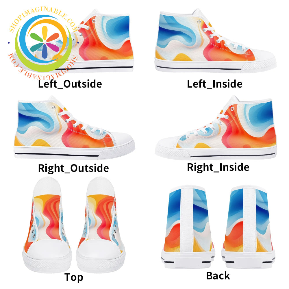 Liquid Flow Ladies High Top Canvas Shoes