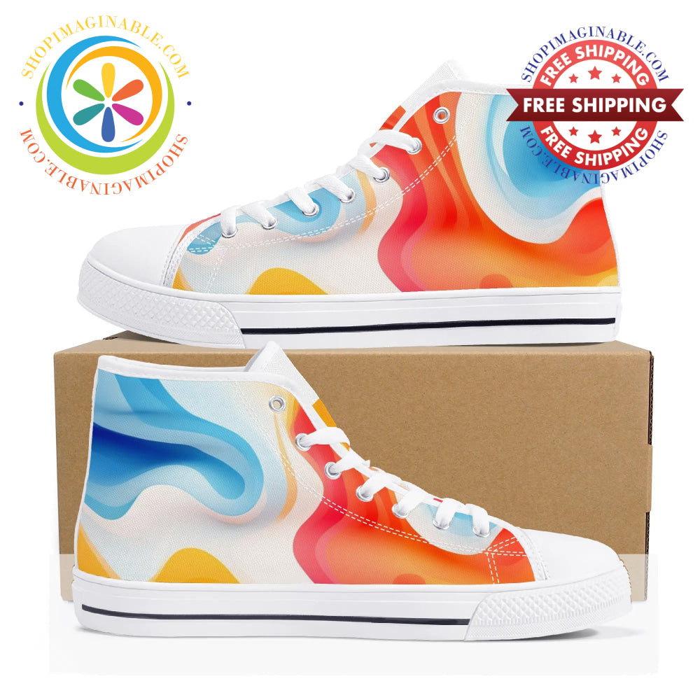 Liquid Flow Ladies High Top Canvas Shoes Us12 (Eu44)