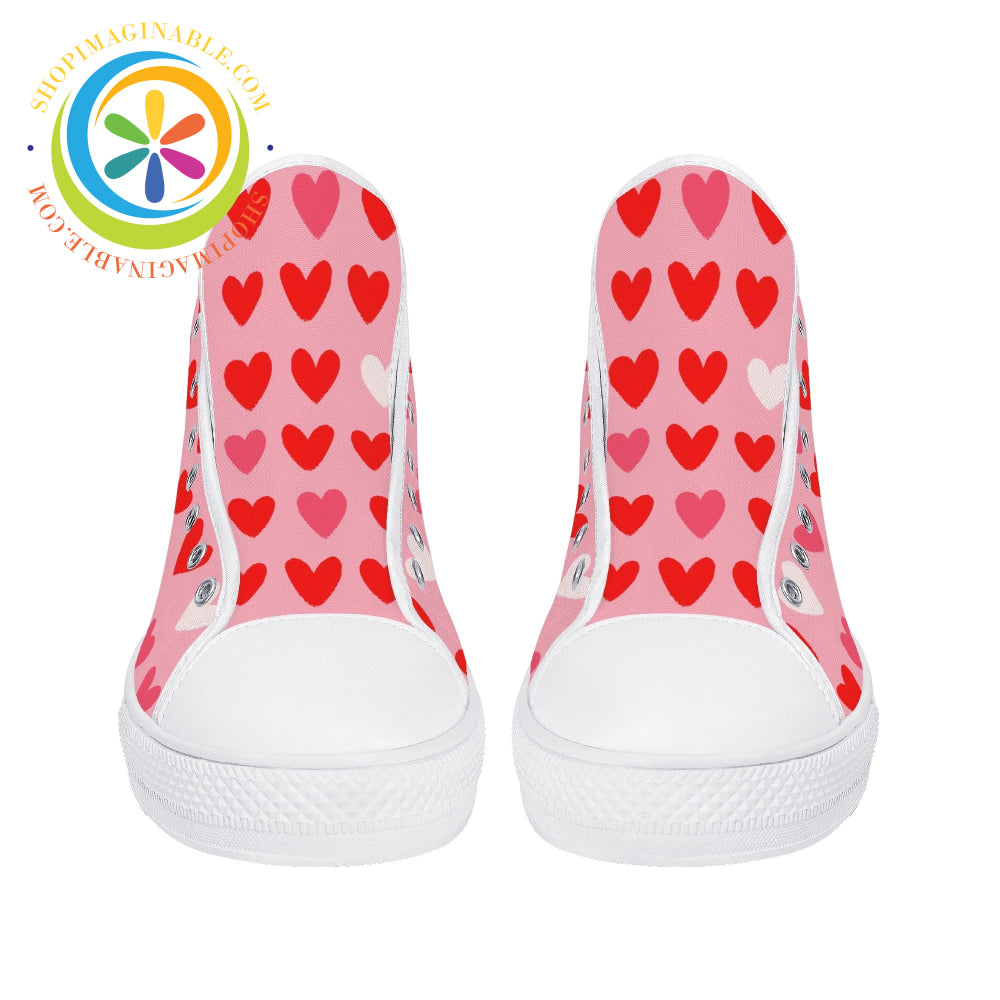 Listen To Your Heart Ladies High Top Canvas Shoes