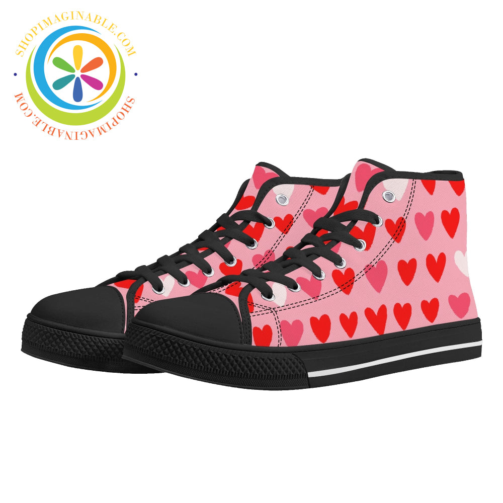 Listen To Your Heart Ladies High Top Canvas Shoes Black / Us11.5 (Eu43)