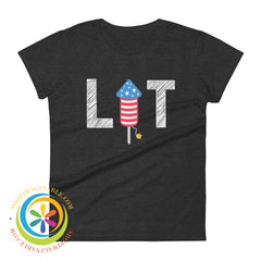 Lit Fireworks Fire Cracker July 4Th Usa Ladies T-Shirt Heather Dark Grey / S T-Shirt