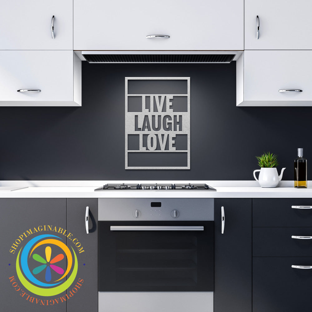 Live Love Laugh Metal Wall Decor Silver / 12 Inch Art