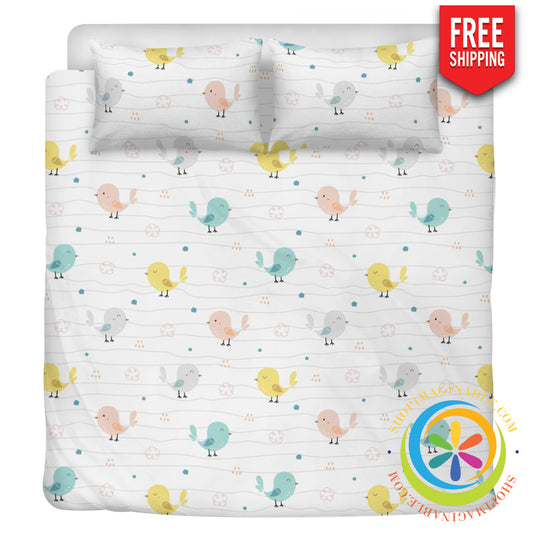 Love Birds Bedding Set Black / Us Twin