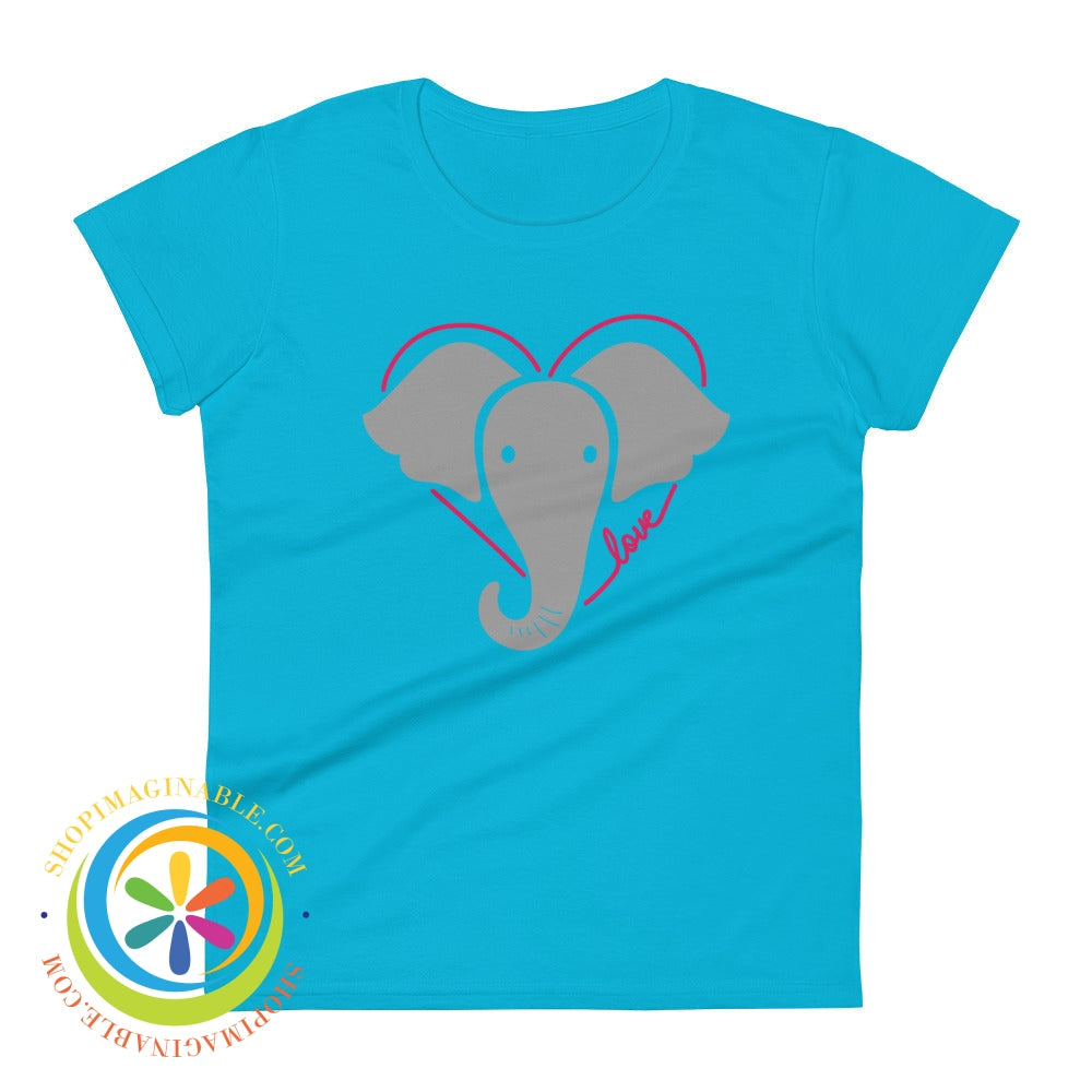 Love Elephants Not Trump Ladies T-Shirt Caribbean Blue / S T-Shirt