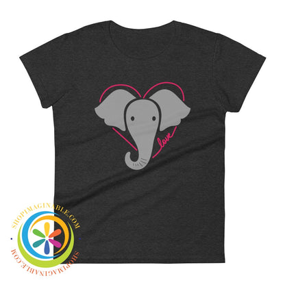 Love Elephants Not Trump Ladies T-Shirt Heather Dark Grey / S T-Shirt