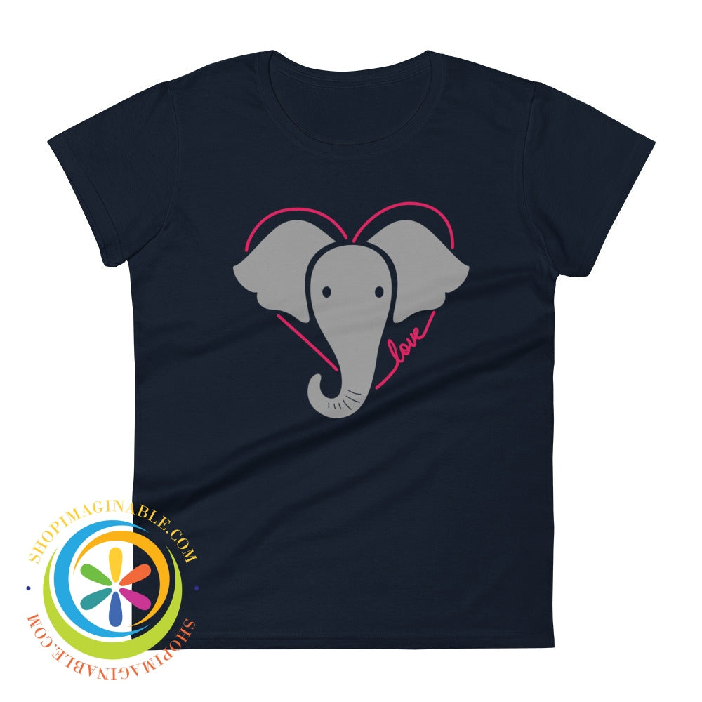 Love Elephants Not Trump Ladies T-Shirt Navy / S T-Shirt