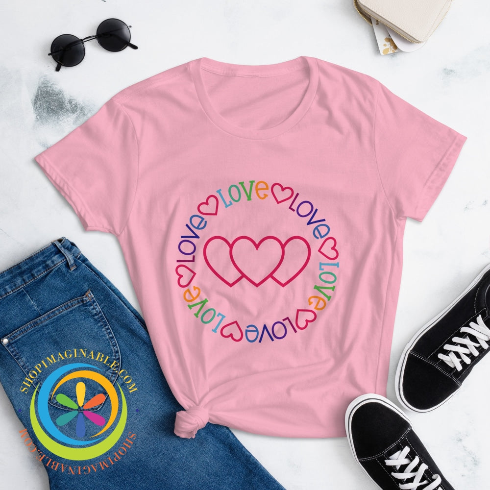 Love Hearts Cute Ladies T-Shirt T-Shirt