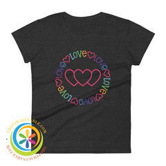 Love Hearts Cute Ladies T-Shirt Heather Dark Grey / S T-Shirt