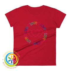 Love Hearts Cute Ladies T-Shirt True Red / S T-Shirt
