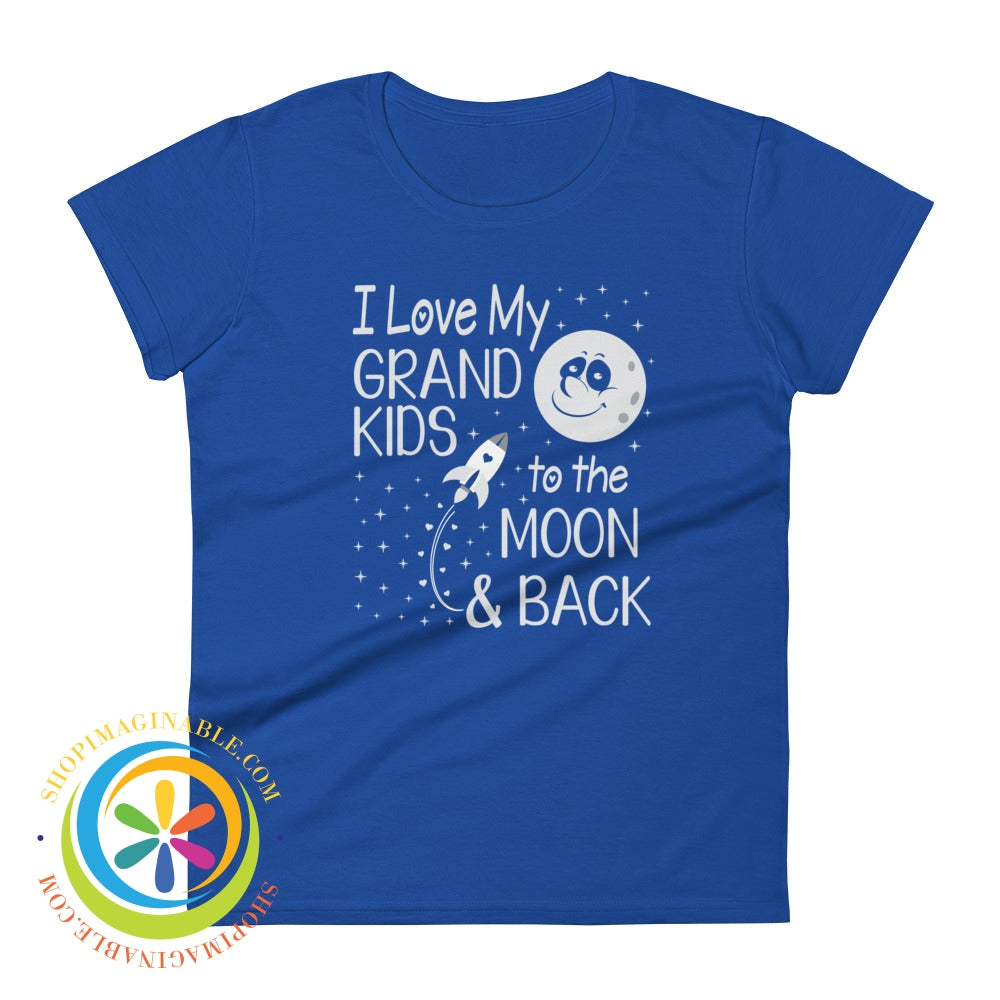 Love My Grand Kids To The Moon & Back Ladies T-Shirt Royal Blue / S T-Shirt