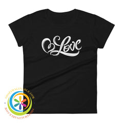 Love Script Womens T-Shirt Black / M T-Shirt