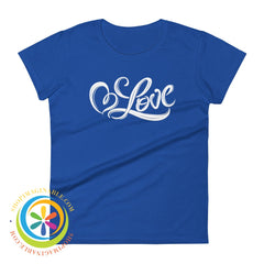 Love Script Womens T-Shirt Royal Blue / S T-Shirt