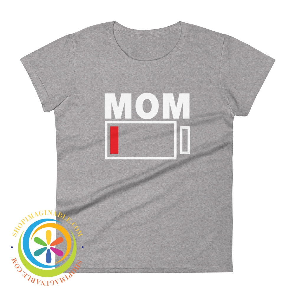 Low Battery Mom Funny Ladies T-Shirt Heather Grey / S T-Shirt