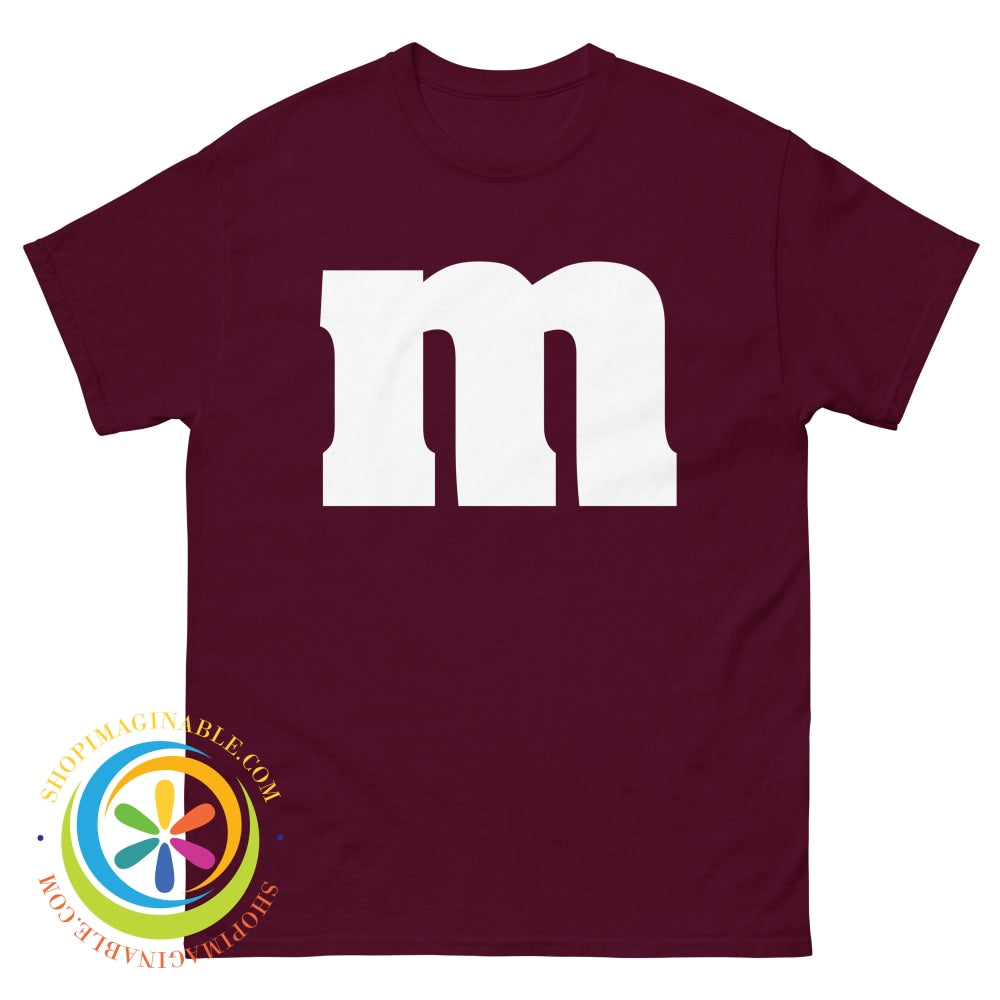 M & Ms Unisex Classic T-Shirt Maroon / S