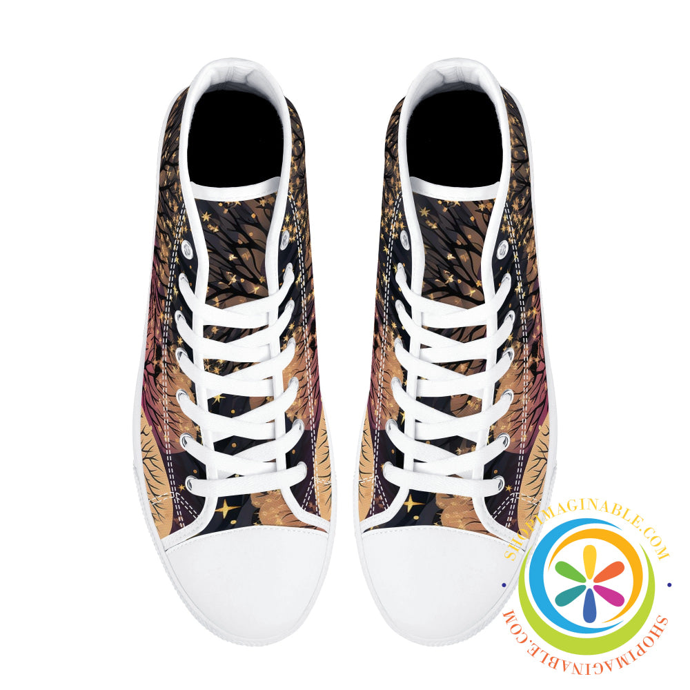 Magical Forest Ladies High Top Canvas Shoes