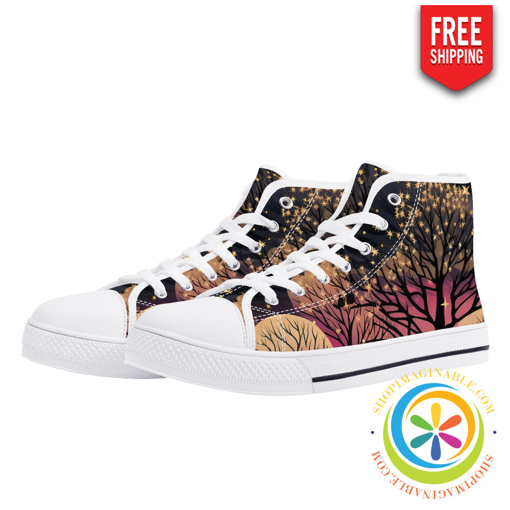 Magical Forest Ladies High Top Canvas Shoes Us12 (Eu44)
