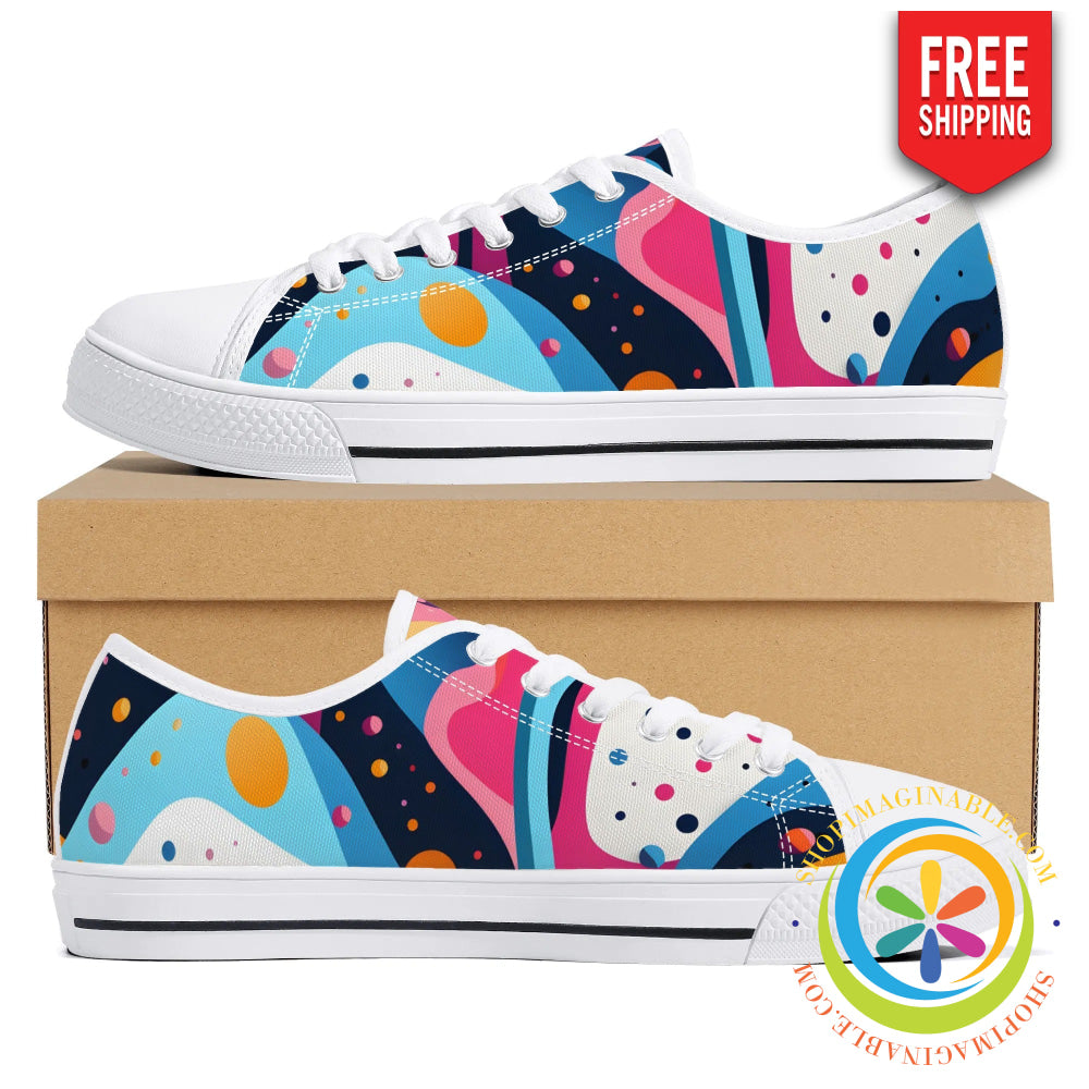 Make Me Pop Abstract Ladies Low Top Canvas Shoes