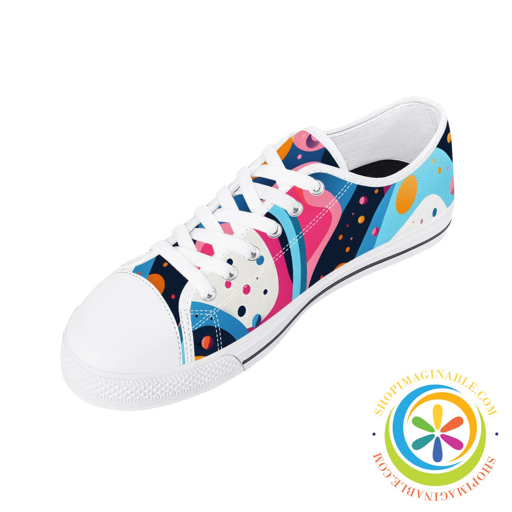 Make Me Pop Abstract Ladies Low Top Canvas Shoes