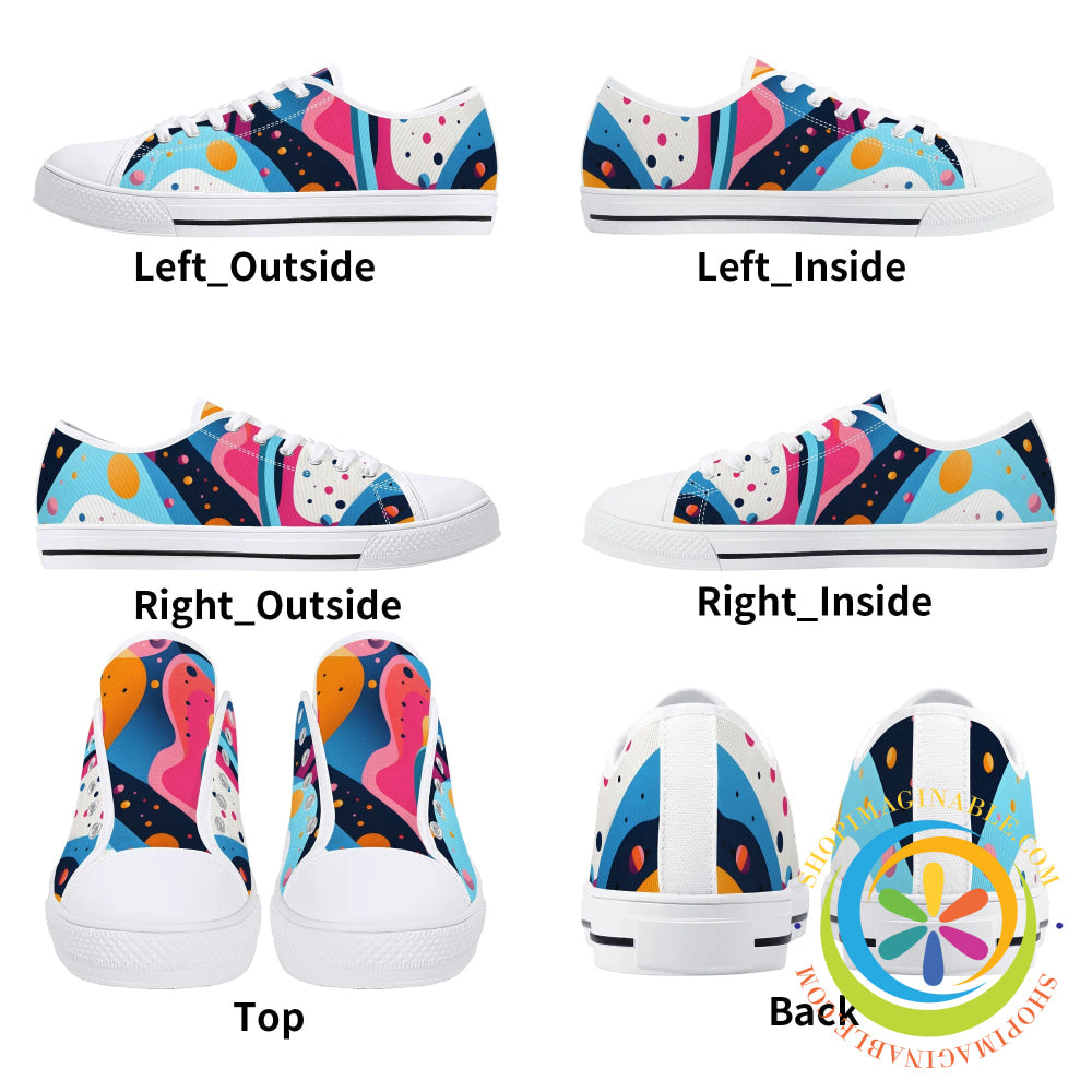 Make Me Pop Abstract Ladies Low Top Canvas Shoes