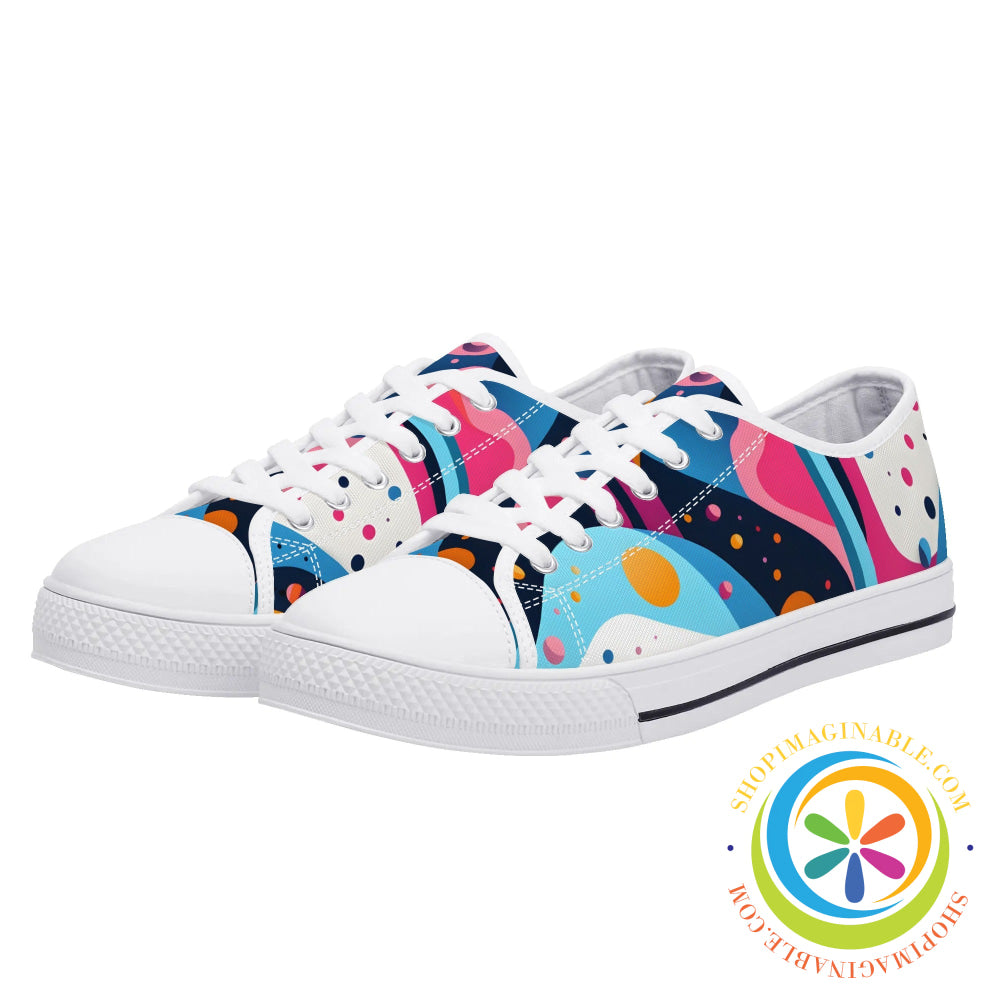 Make Me Pop Abstract Ladies Low Top Canvas Shoes Us12 (Eu44)