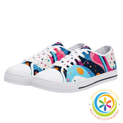 Make Me Pop Abstract Ladies Low Top Canvas Shoes Us12 (Eu44)