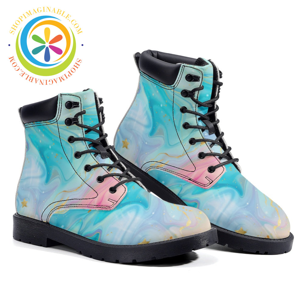 Marbled Pastel - Leather Martin Boots