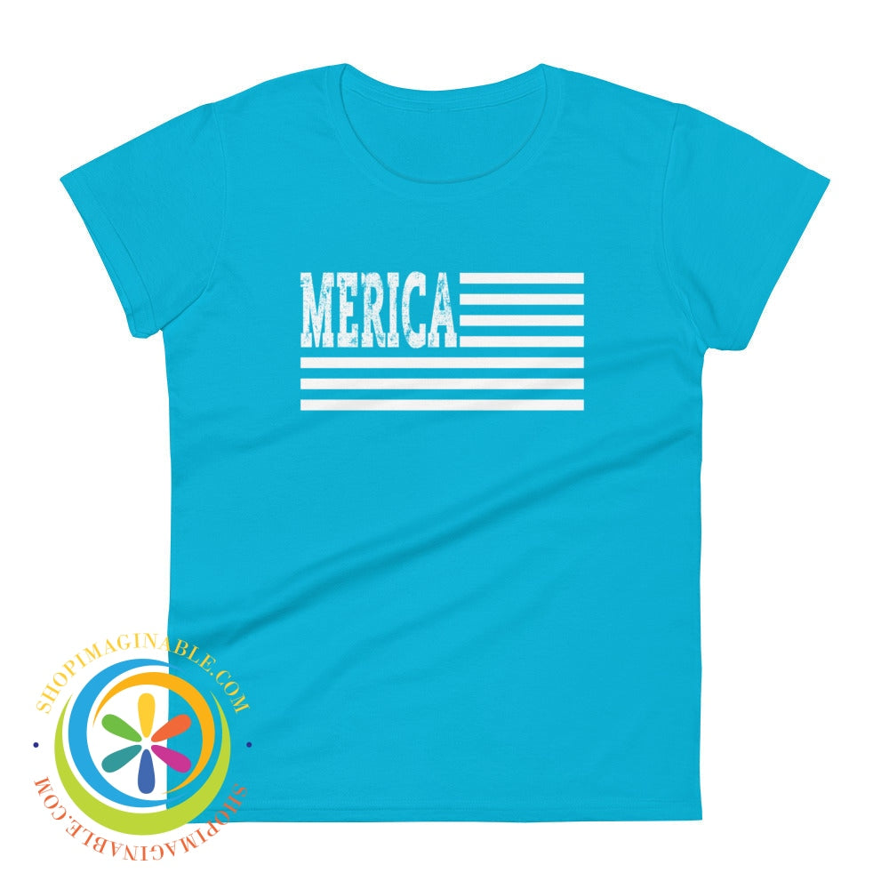 Merica - Classic America Ladies T-Shirt Caribbean Blue / S T-Shirt