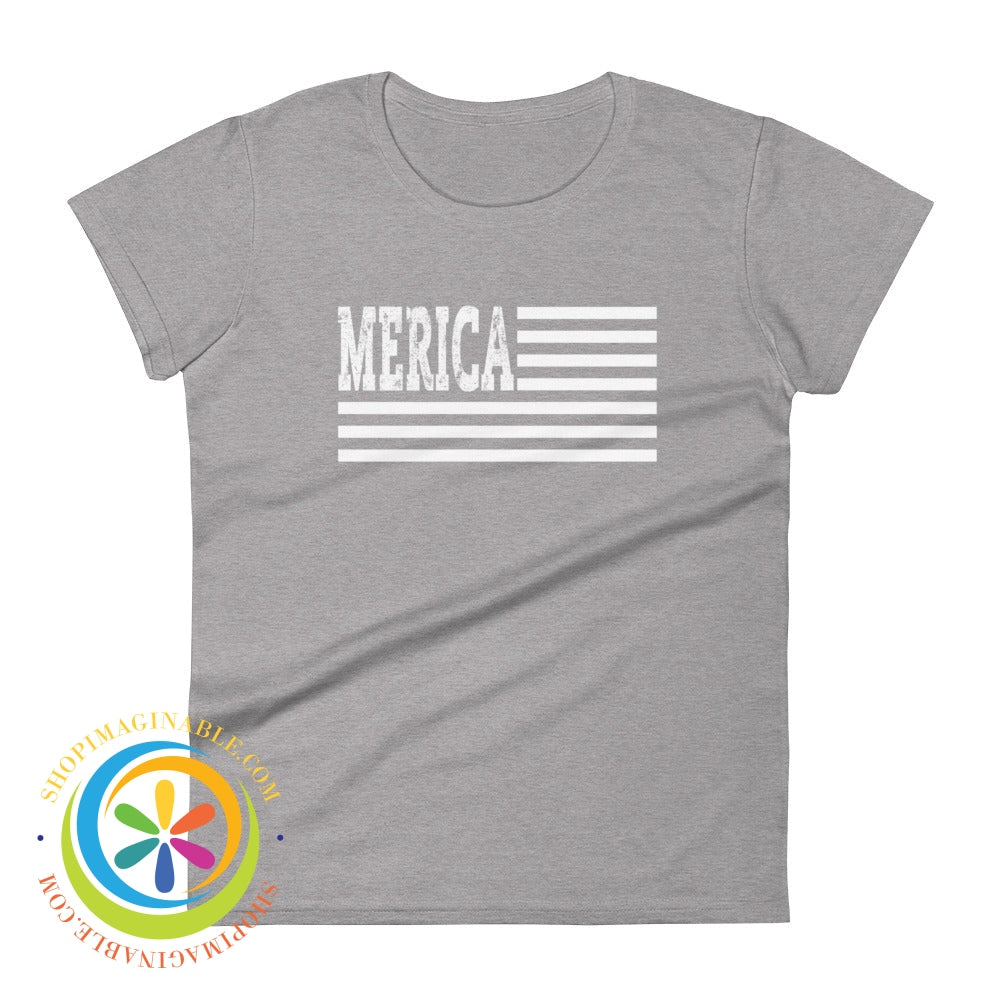 Merica - Classic America Ladies T-Shirt Heather Grey / S T-Shirt