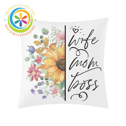 Mom Wife Boss Pillow Cover