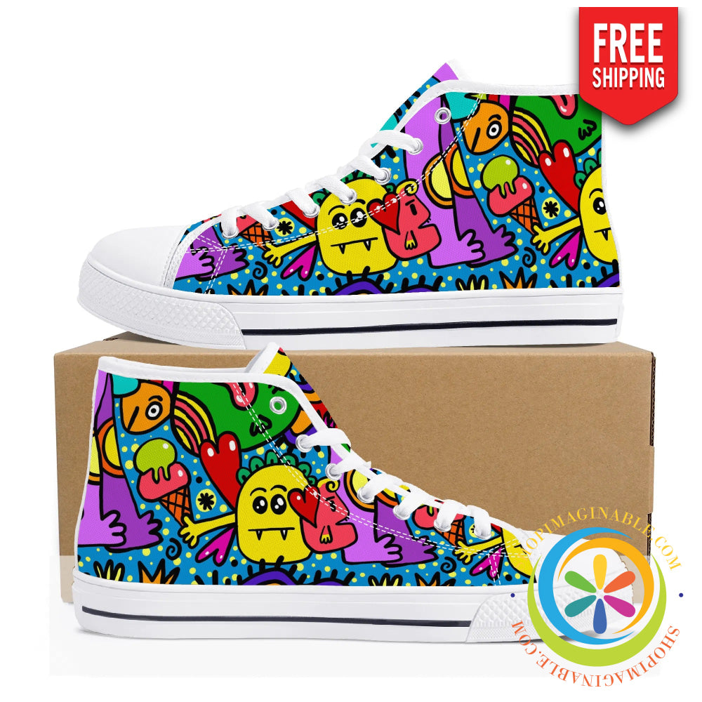 Monsters Ball Ladies High Top Canvas Shoes Us12 (Eu44)