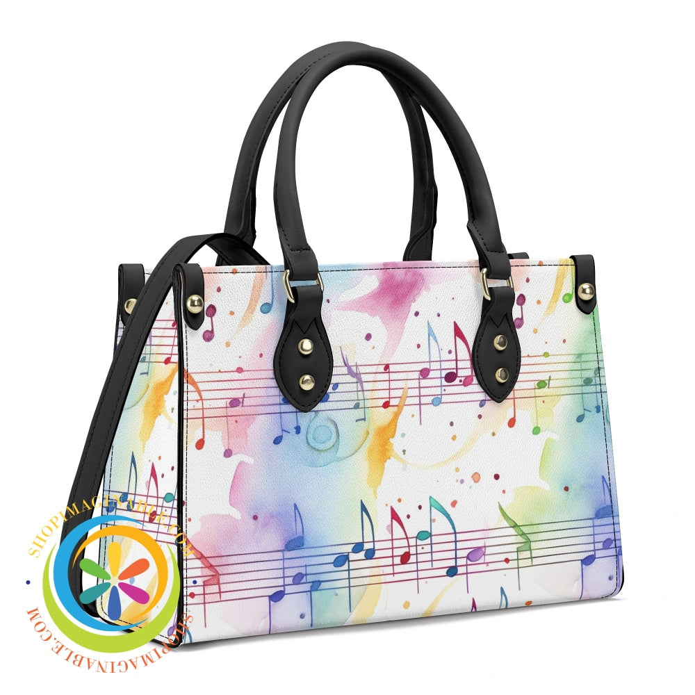 Musical Color Splash Ladies Handbag Black