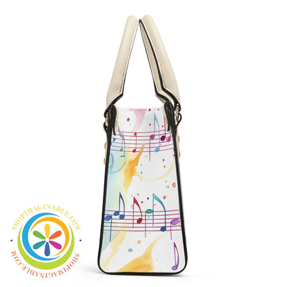 Musical Color Splash Ladies Handbag White