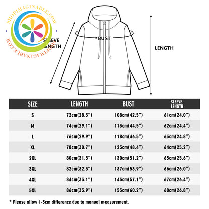 Musical Melody Full Zip Turtleneck Hoodie Streetwear