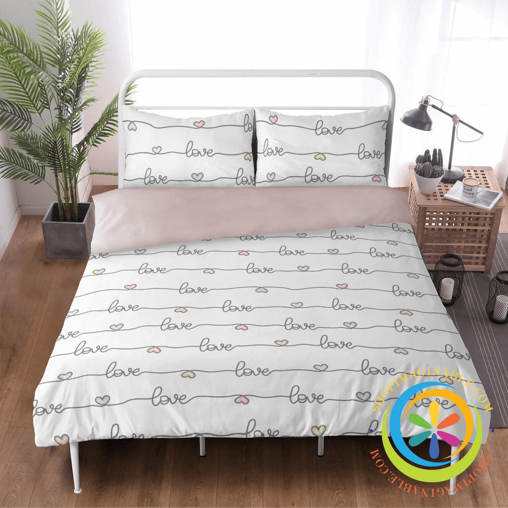 Must Be Love Bedding Set Beige / Us Twin