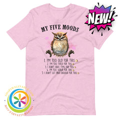 My 5 Moods - Wise Owl Funny Unisex T-Shirt Heather Prism Lilac / Xs