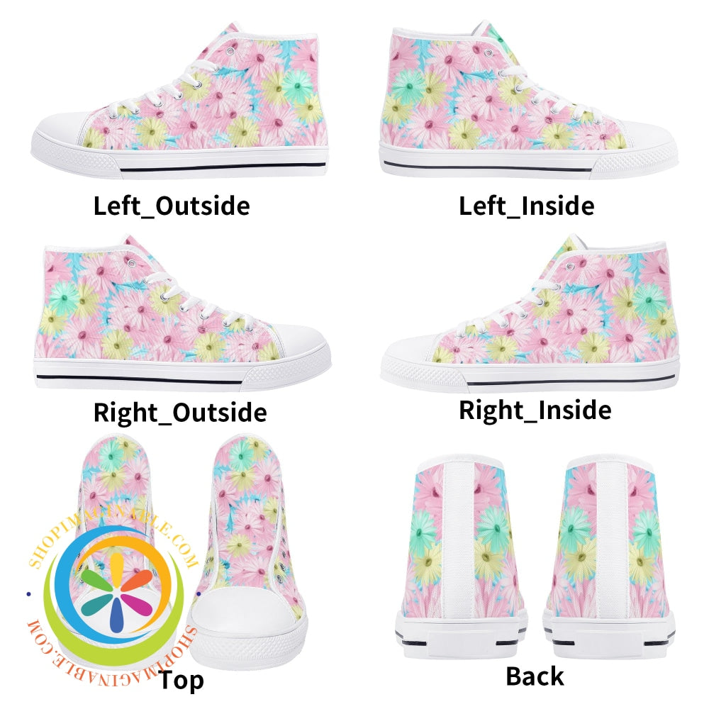 Mystical Daisy Ladies High Top Canvas Shoes