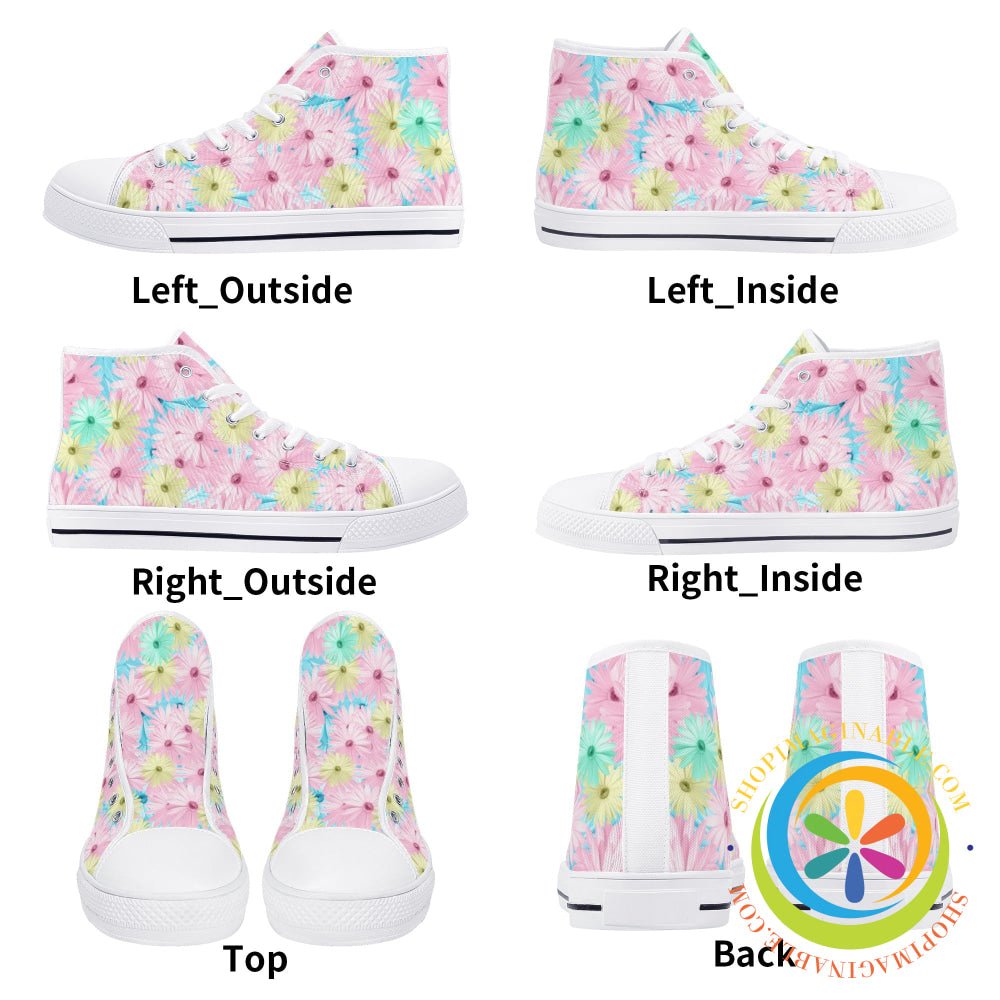 Mystical Daisy Ladies High Top Canvas Shoes