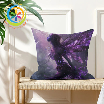 Mystical Fairy Purple Pillow Cover