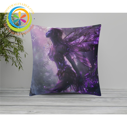 Mystical Fairy Purple Pillow Cover