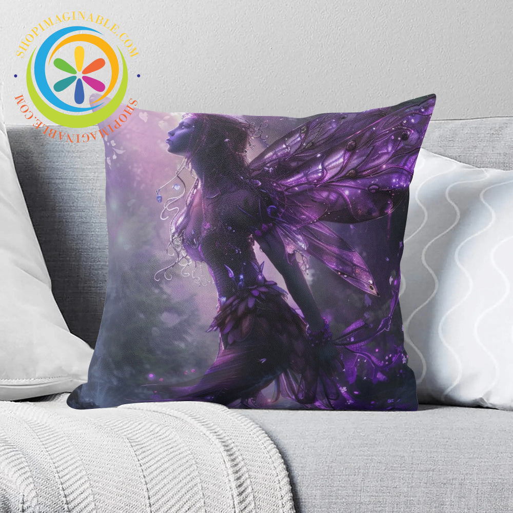 Mystical Fairy Purple Pillow Cover